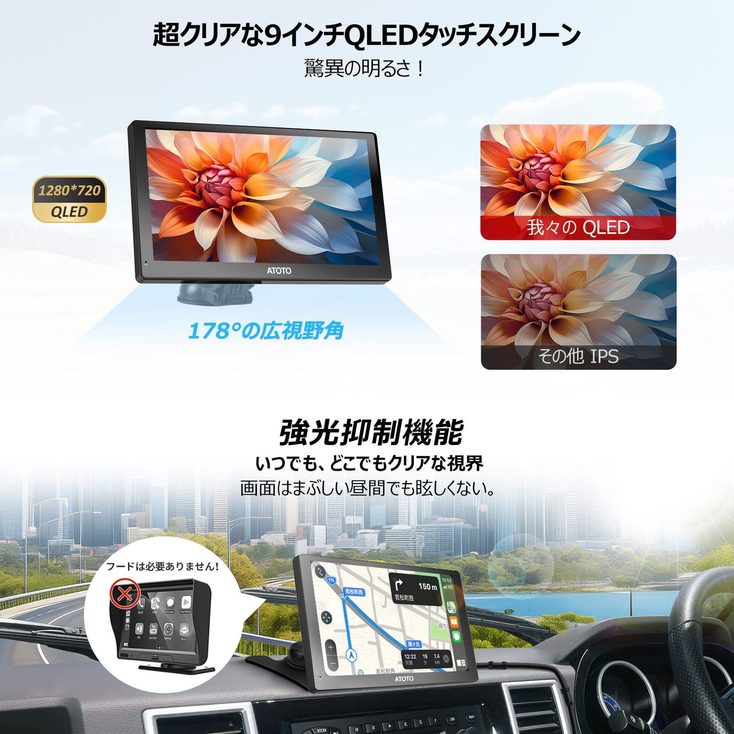 P509SD-S01-JP03 9インチQLEDポータブルナビ