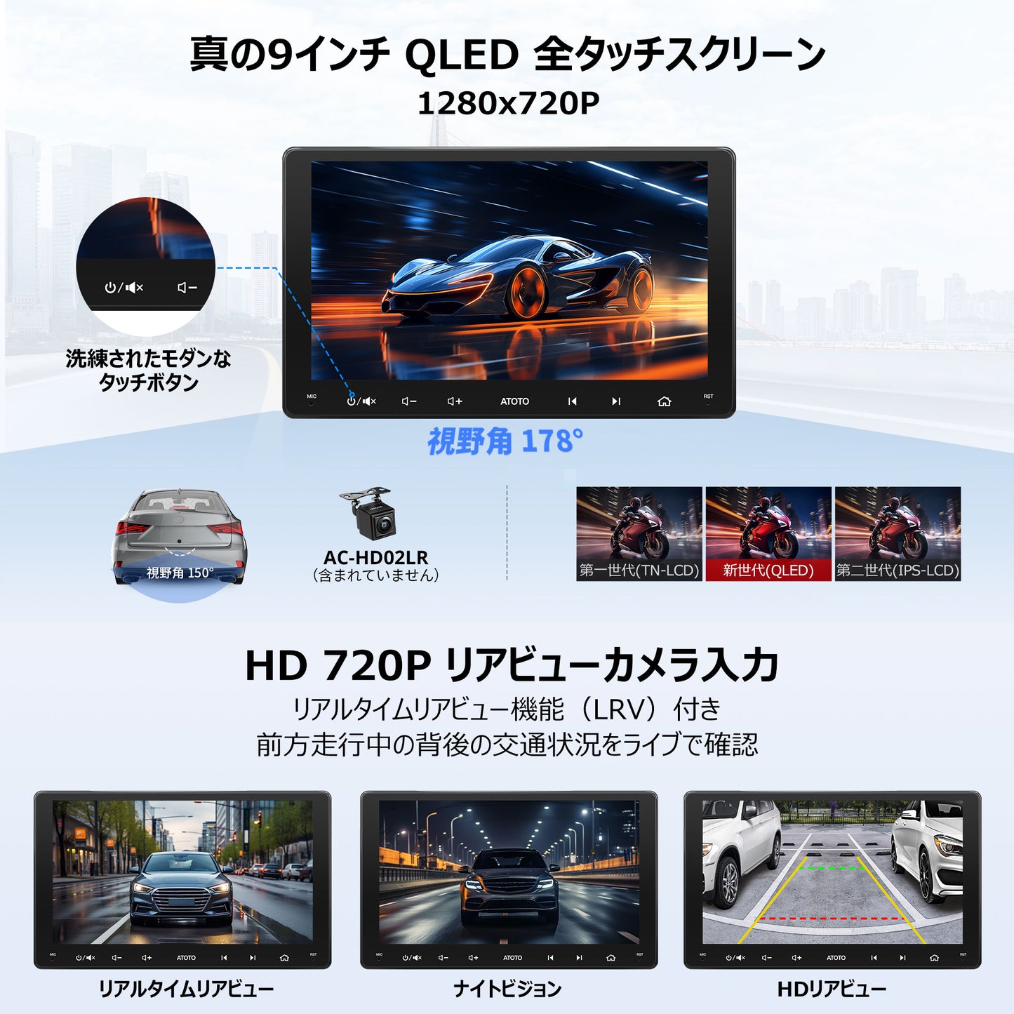 A6G209PL 9インチ 4G+64G 2DIN Android カーナビ