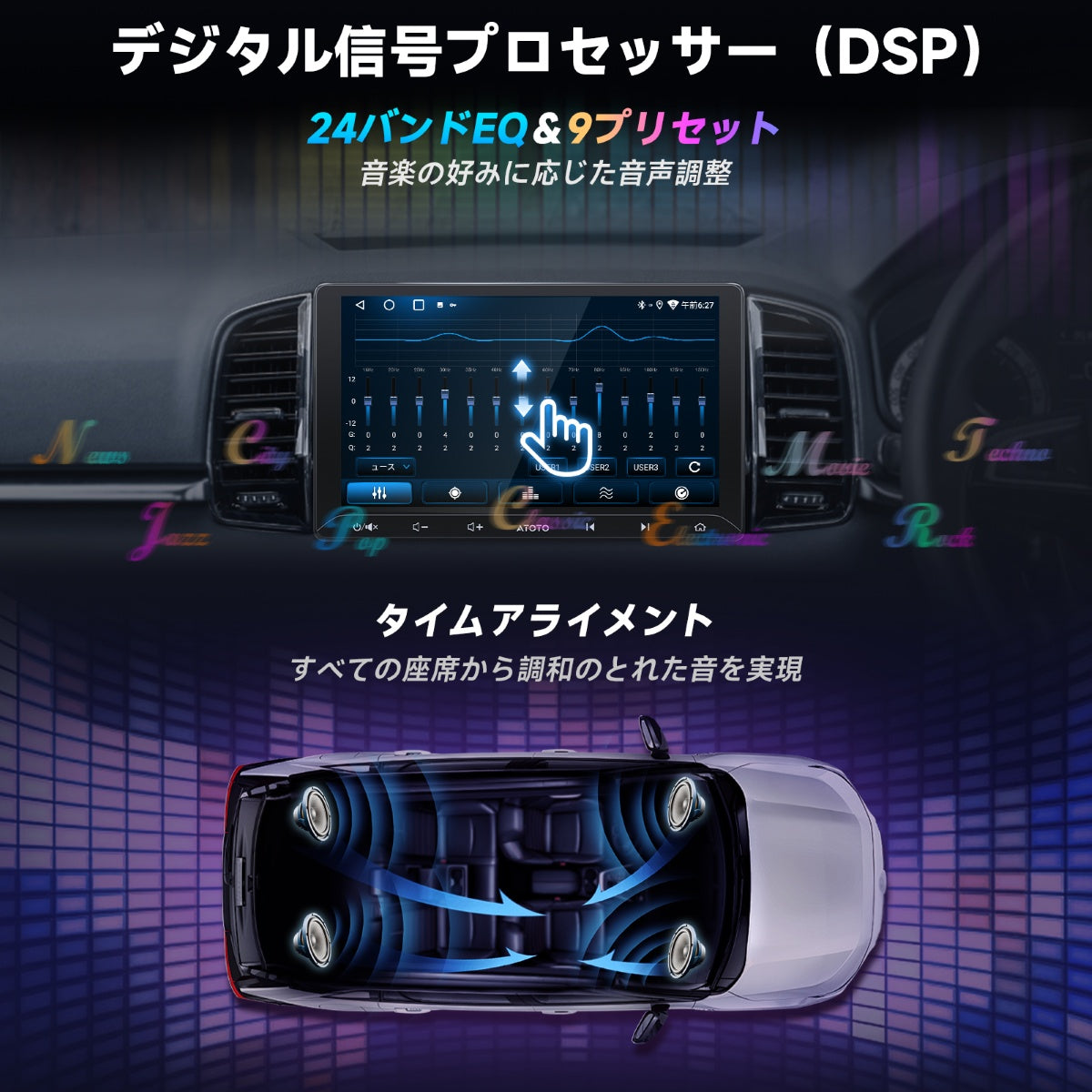A5LG211T 10.1インチ Androidカーナビ 2DIN