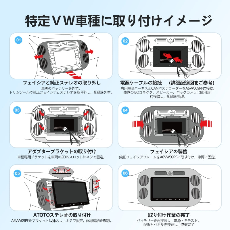 A6VW09PF フォルクスワーゲン車種専用モデル 2G+32G 2DIN