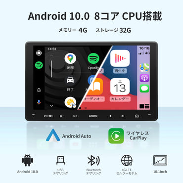 S8G2114MX(4G+32G) 10.1インチ フルタッチ型 2DIN