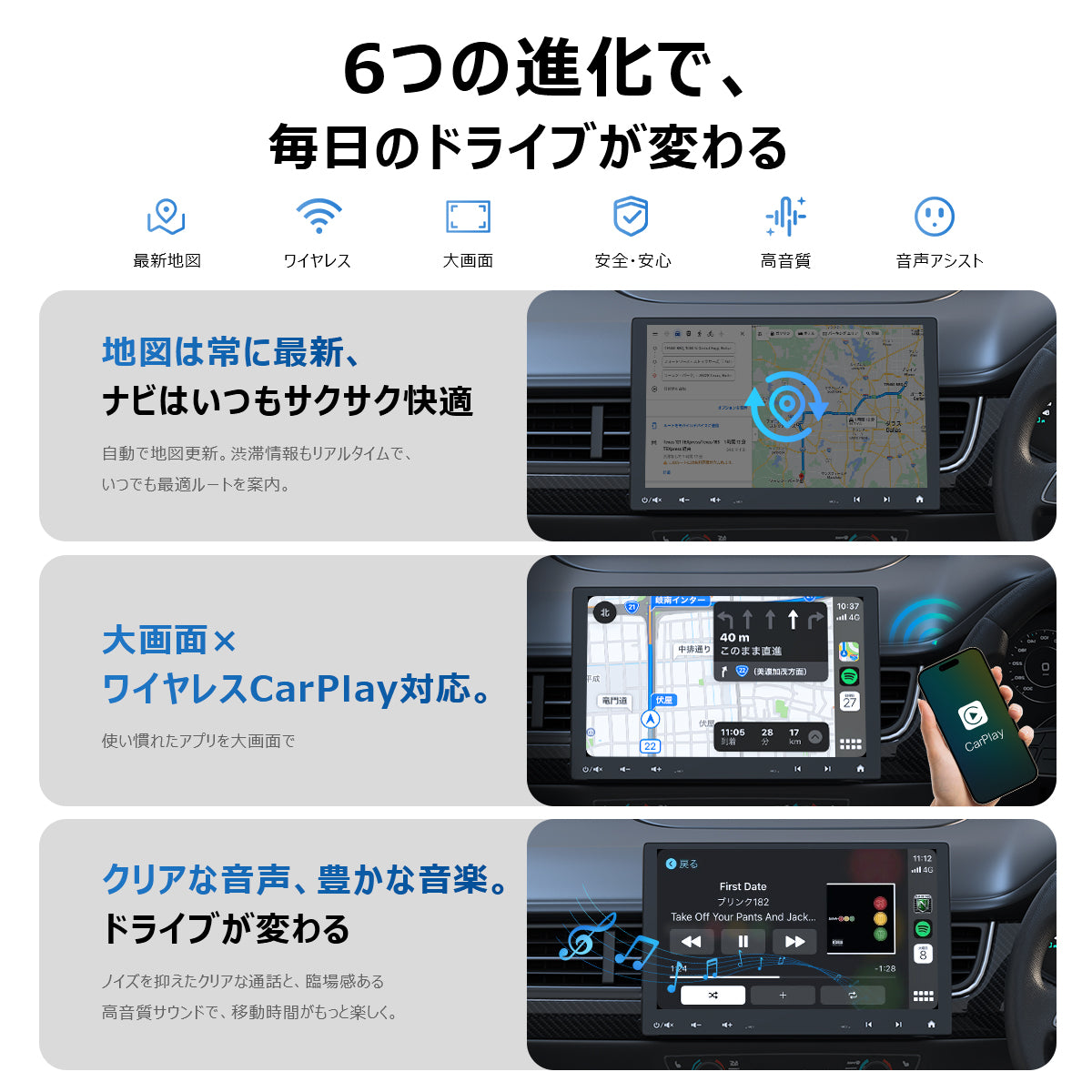 S8LG110SD Android 15.0 10インチ フローティング1DIN カーナビ