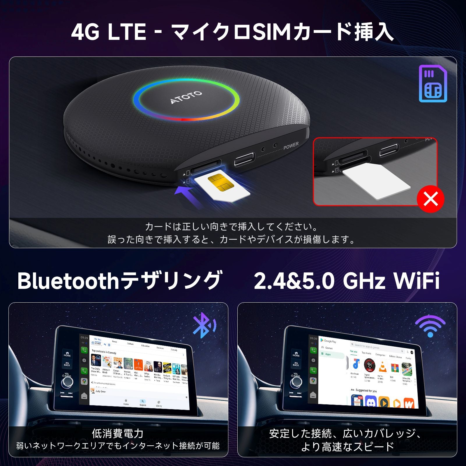 【新品 定価32.999円】 CB6A-J-BK Carplay AI Box 楽天市場】【ATOTO CB6A-J-BK ワイヤレス carplay AI Box】atoto