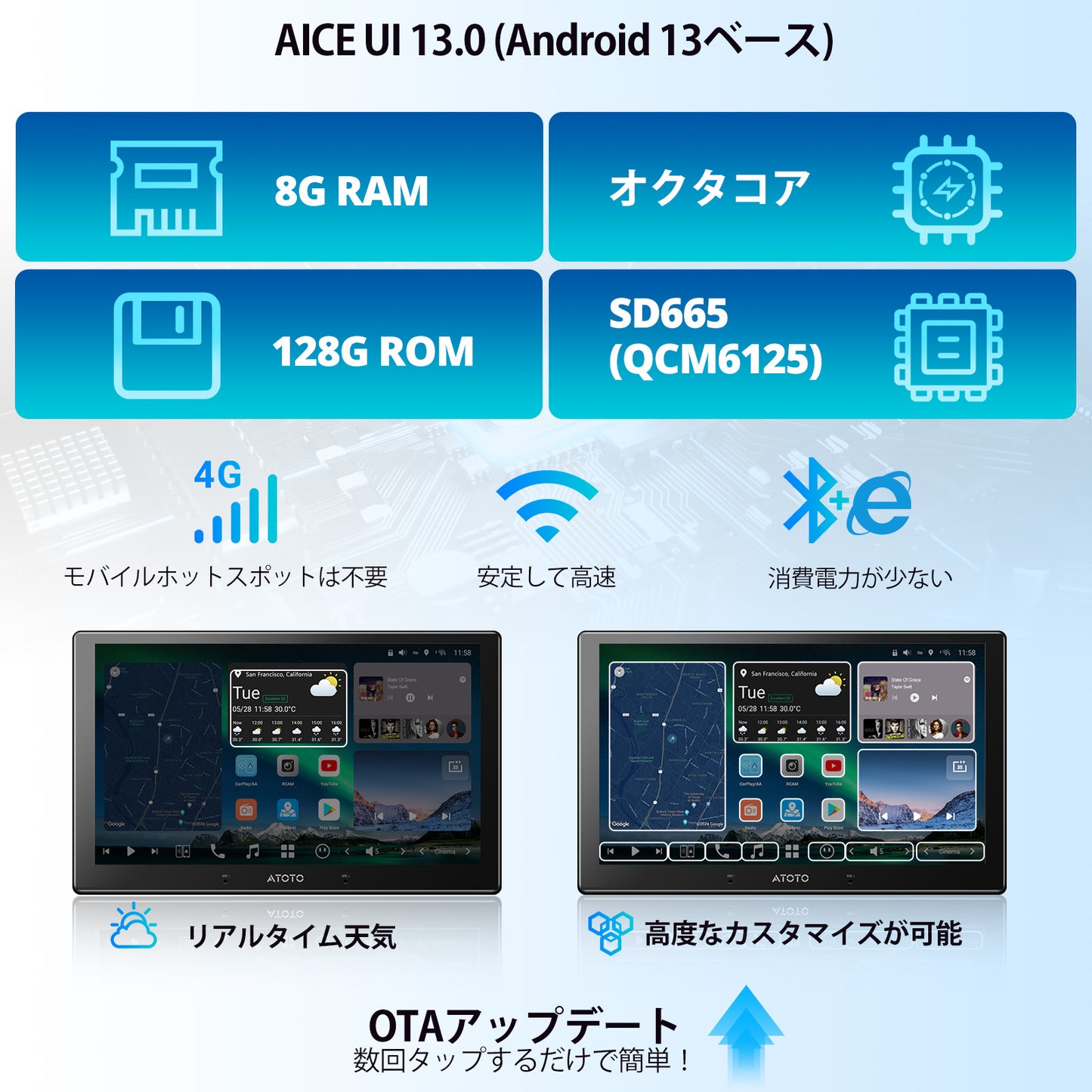 X10G211E 10.1 インチ　8G+128G 2DIN