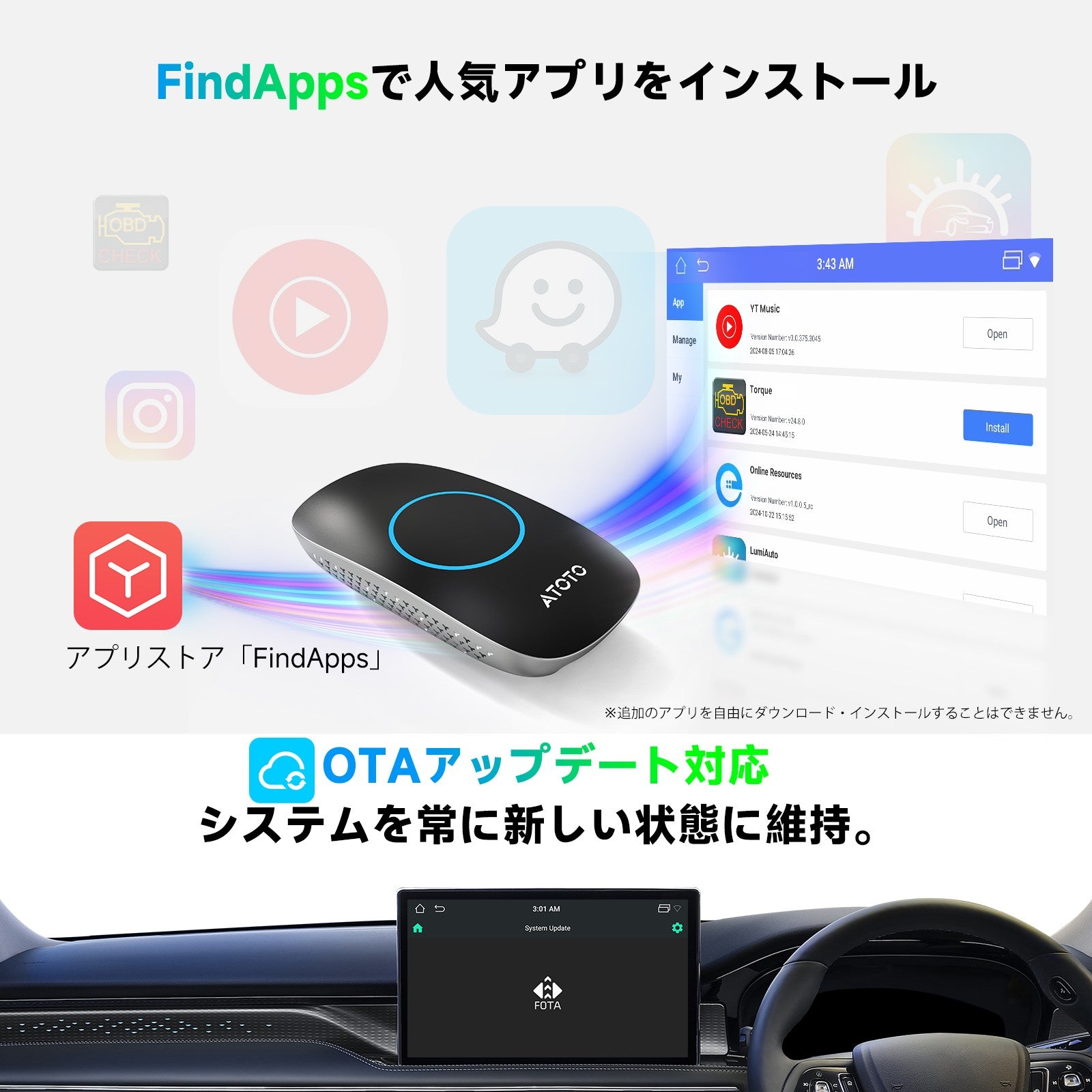 CB4DT-BK ワイヤレスHDMI CarPlay AI Box 4G+32G – ATOTO JP Store 公式店
