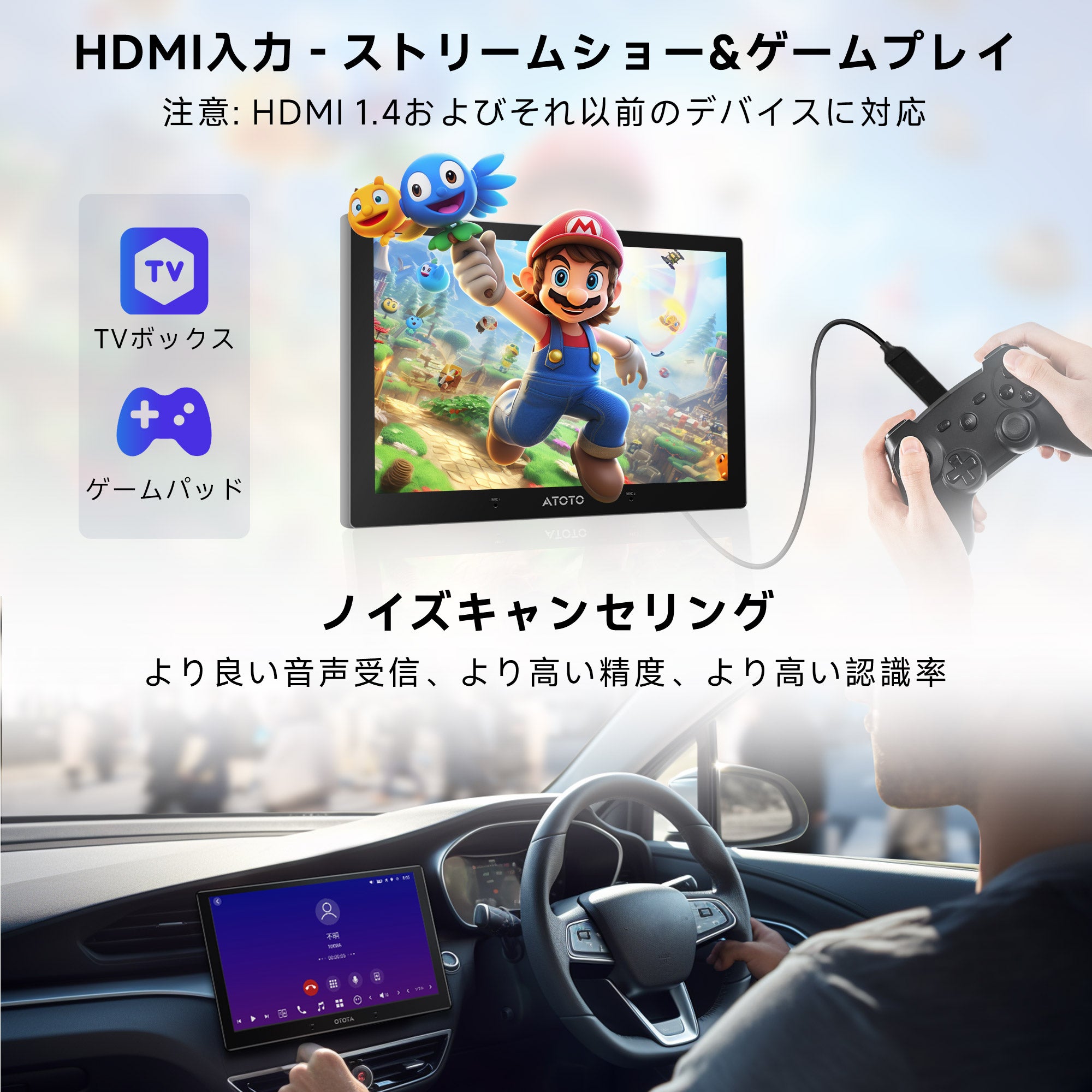 FORMIDO カーナビモニター 本体と配線セット PORMIDO ドライブレコーダー ミラー型 前後 2カメラ 配線1本