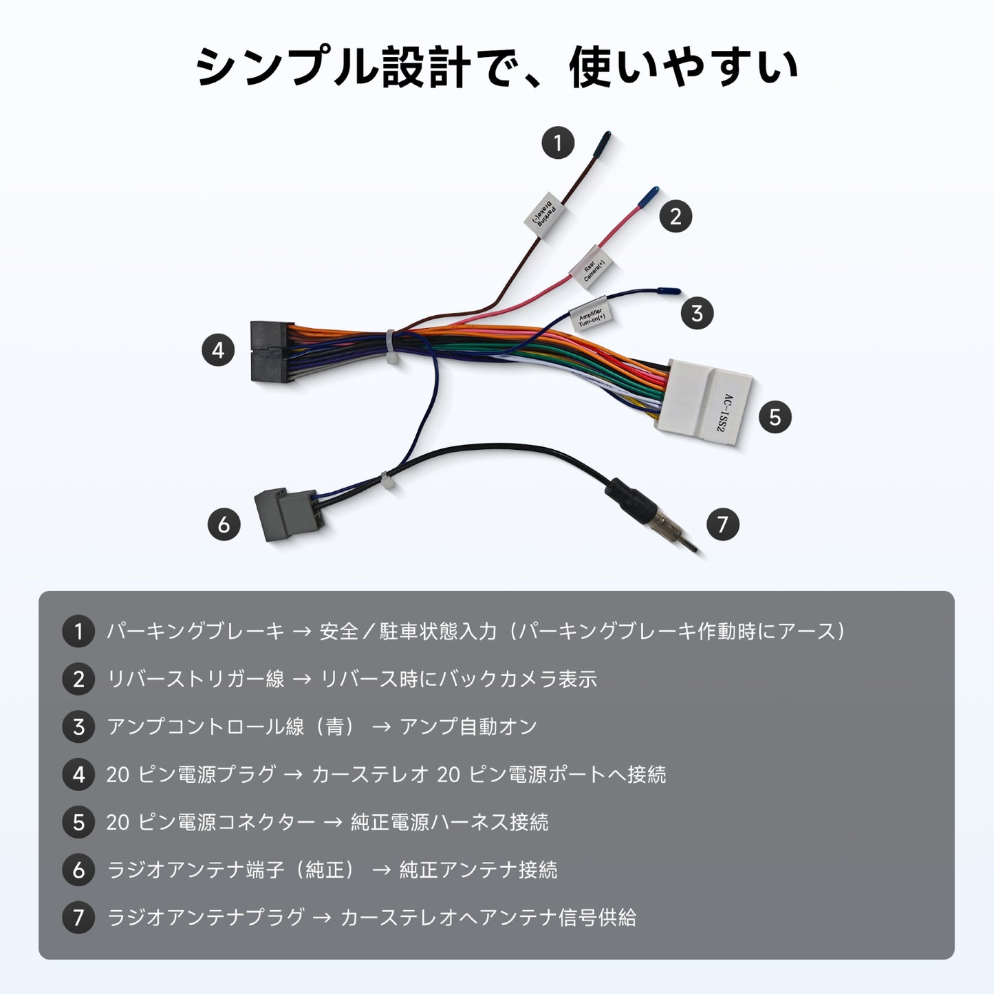 AC-ISS2 Nissan専用 電源コード(20PIN)