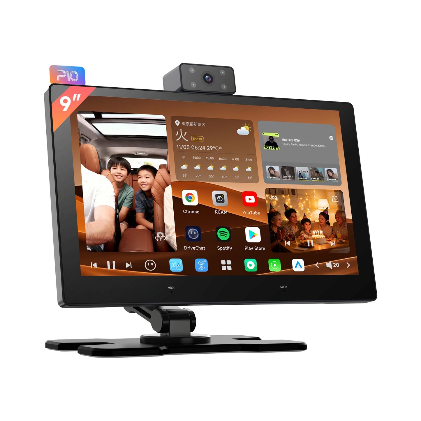 P1009M2M 9インチ QLED Androidポータブルナビ