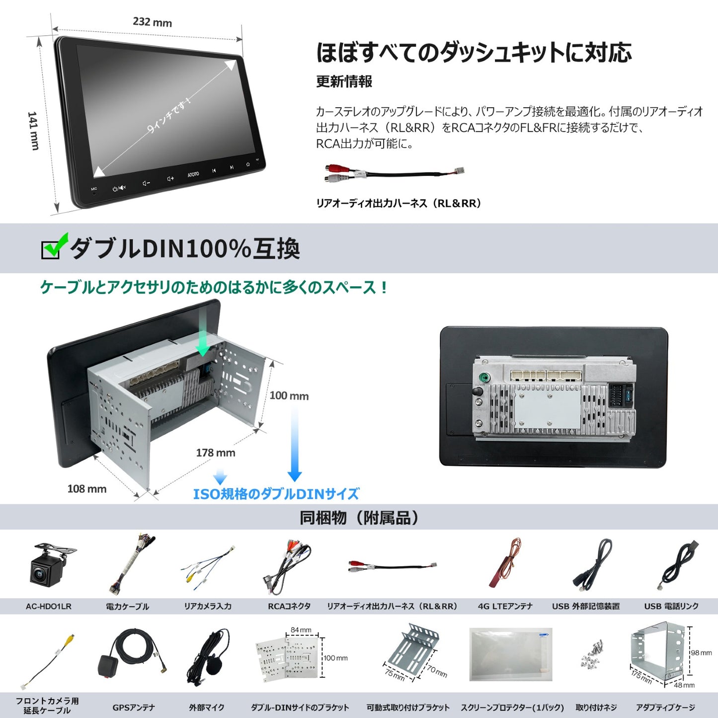 S8G2094MS-A-S01-P3 9インチ4G+32Gカーナビ720Pバックカメラ付き