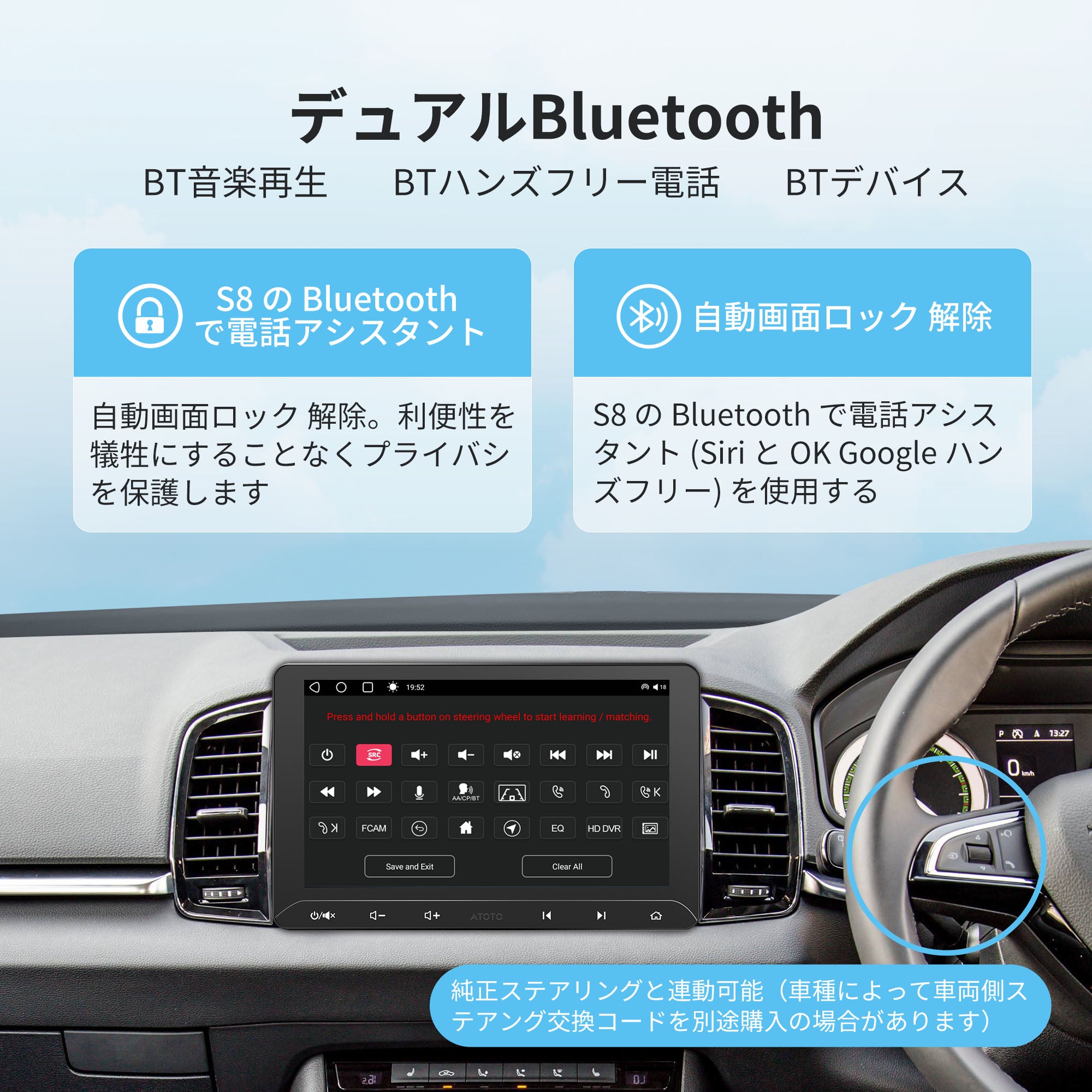 S8G2114MX 10.1インチ フルタッチ型 2DIN 4G+32G – ATOTO JP Store 公式店