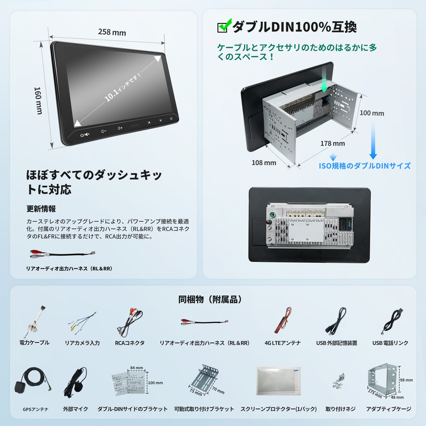 S8G2114MX 10.1インチ フルタッチ型 2DIN 4G+32G