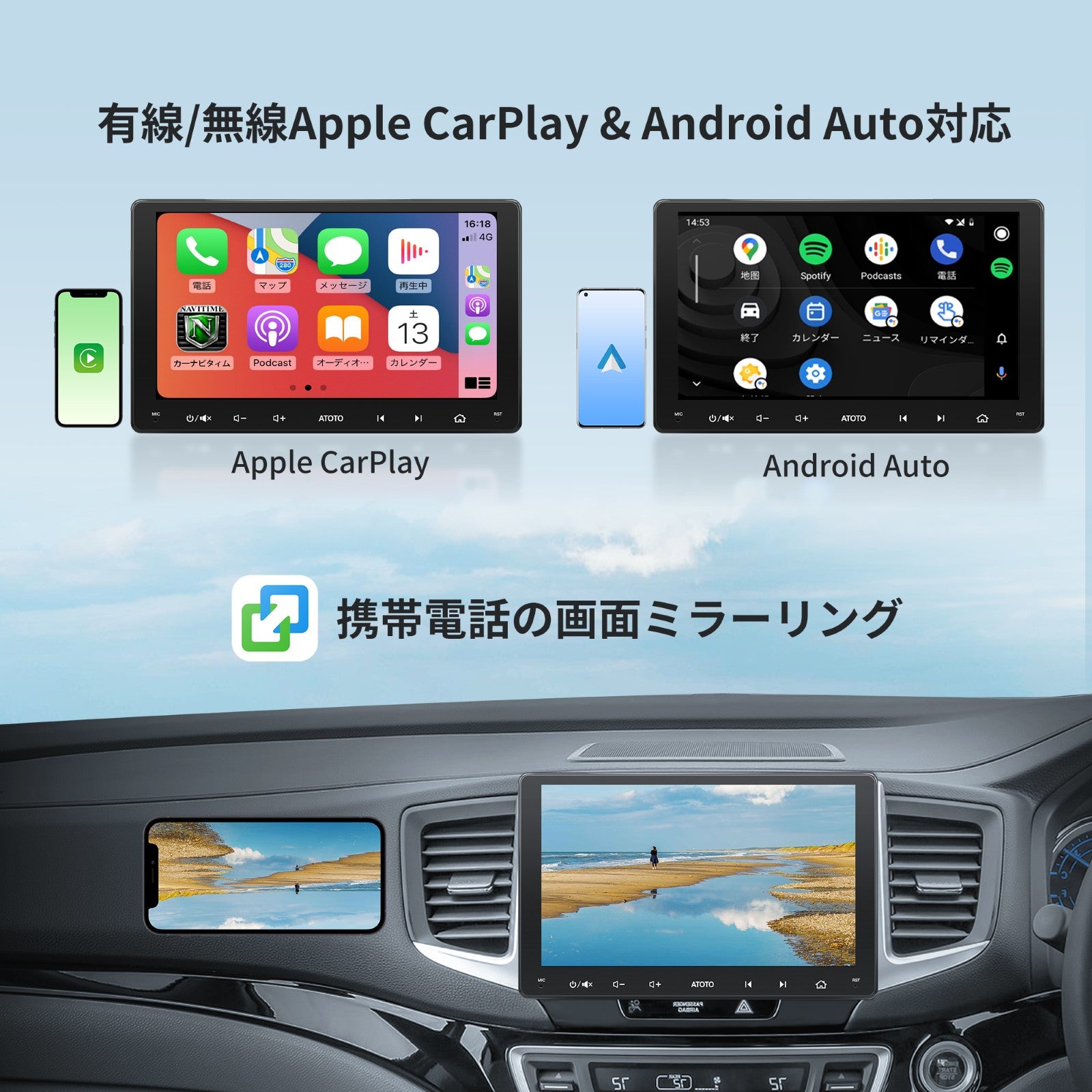 S8G2114MX（4G+32G) 10.1インチ フルタッチ型 2DIN