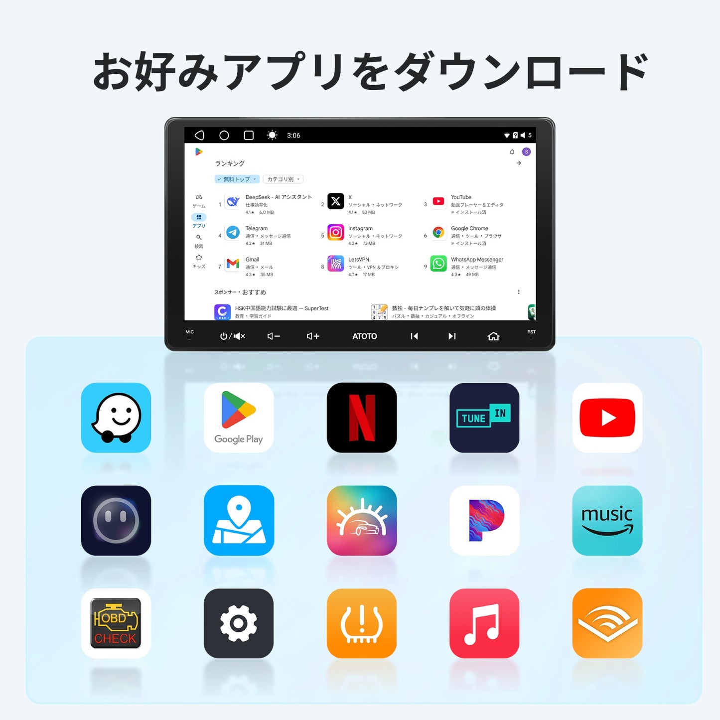 S8G2114MX（4G+32G) 10.1インチ フルタッチ型 2DIN