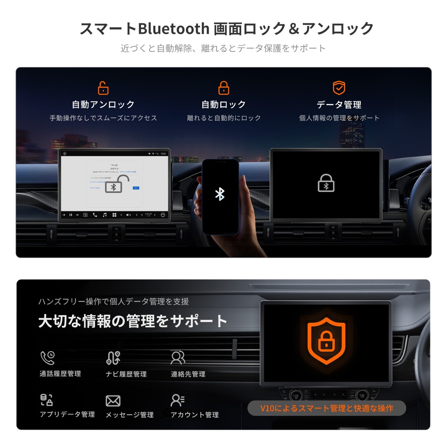 V10G141OC 14.1インチ フローティング型 Androidカーナビ