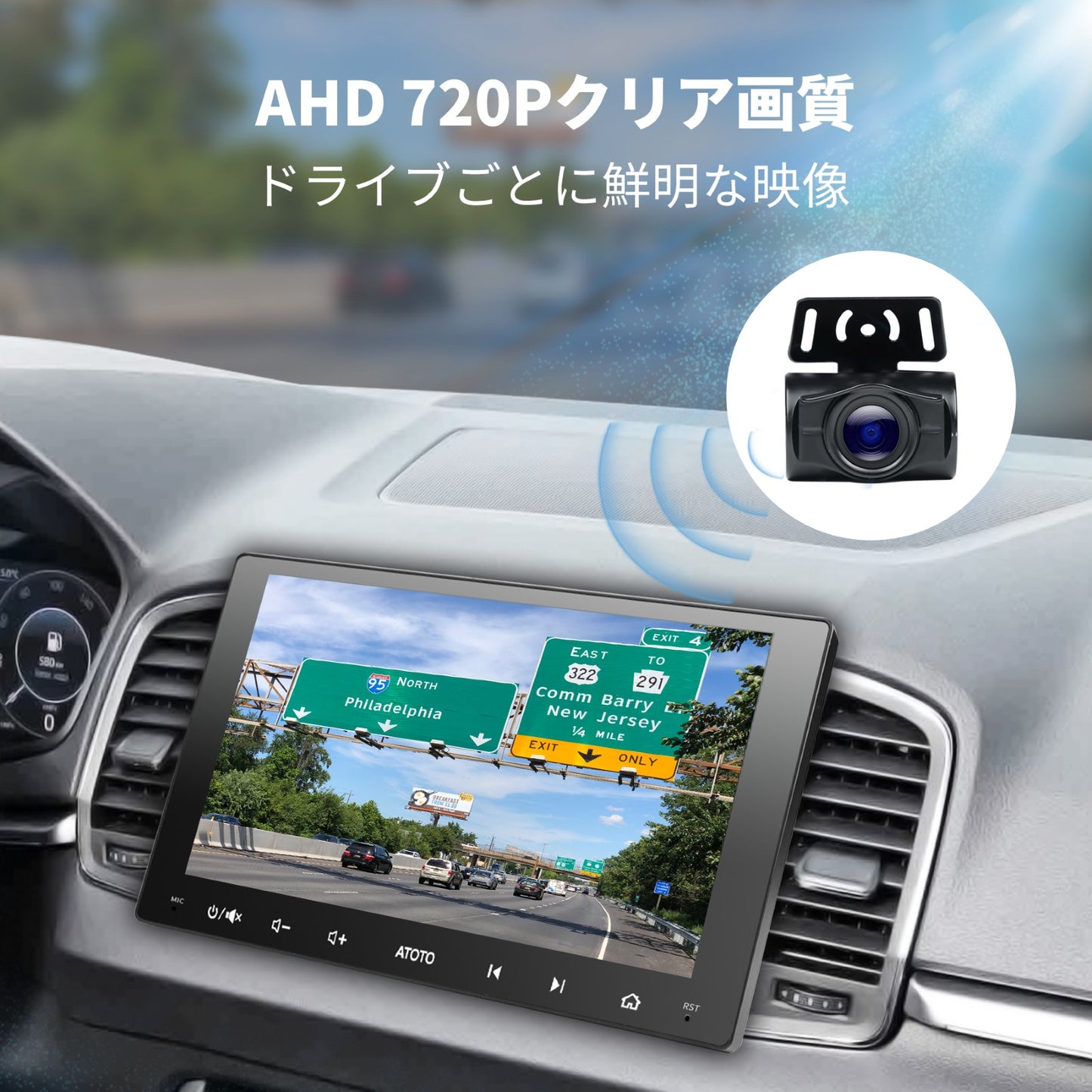 WRC-HD10LR ワイヤレスバックアップカメラ 140度広角 AHD720P
